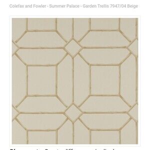 Colefax and Fowler - Summer Palace - Garden Trellis 7947/04 Beige1 Roll New
